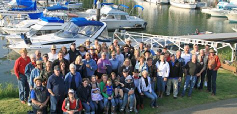 Boats and members gathered at Elochoman Slough Marina